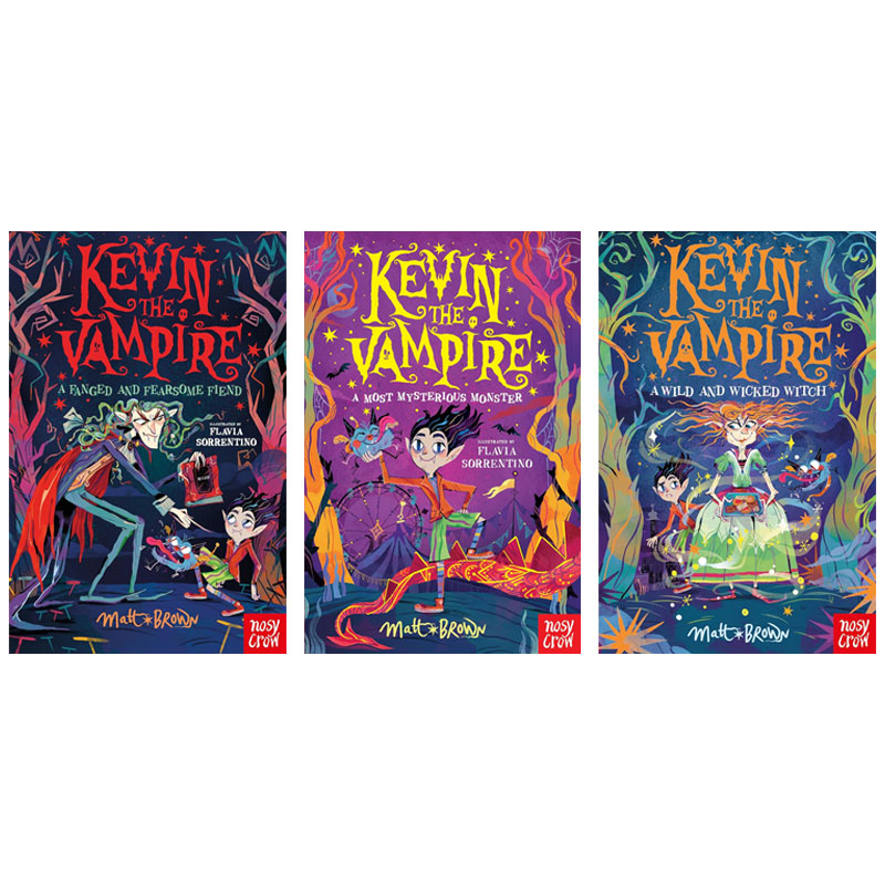 英文吸血鬼凯文系列3本Kevin the Vampire: A Most Mysterious Monster/ A Wild and Wicked Witch/A Frightful Ferocious Fiend