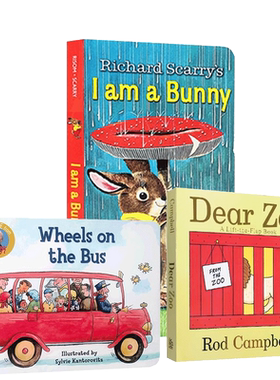 英文原版进口wheels on the bus color zoo i am a bunny低幼绘本纸板书吴敏兰书单推荐故事书启蒙认知儿童阅读学习英语训练送音频