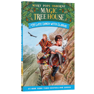 英文原版Magic Tree House 神奇树屋第一季#34册 Late Lunch with Llamas 中小学生英语课外阅读读物初级章节桥梁书 魔法树屋故事