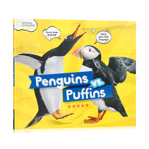 英文原版进口Penguins vs. Puffins企鹅与海雀 中小学生英语课外阅读读物 少儿动物知识科普认知百科全书图鉴书 国家地理儿童书籍
