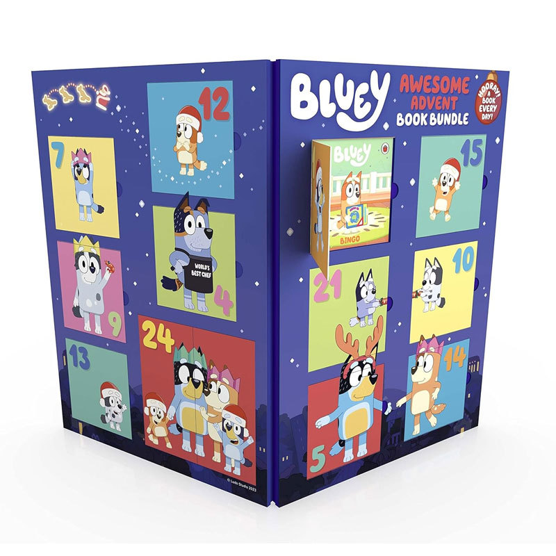英文原版 Bluey: Awesome Advent Book Bundle 小蓝狗布鲁伊盲盒圣诞节倒数日历 宝宝阅读圣诞倒数日历平装书籍 4-8岁