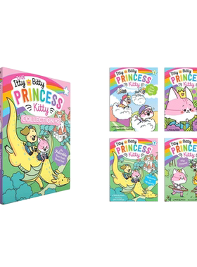 英文原版The Itty Bitty Princess Kitty Collection#5-#8 小猫公主系列2贝蒂和凯蒂盒装小猫公主系列 少年儿童章节桥梁漫画书
