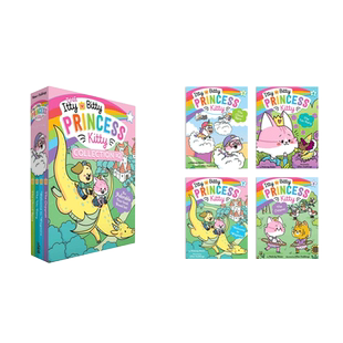 英文原版The Itty Bitty Princess Kitty Collection#5-#8 小猫公主系列2贝蒂和凯蒂盒装小猫公主系列 少年儿童章节桥梁漫画书