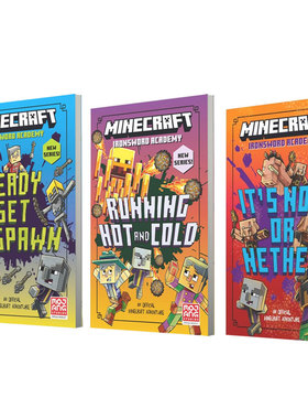 英文原版我的世界铁剑学院3本Minecraft Ironsword Chronicles:Ready. Set. Respawn!/It's Now or Nether/Running Hot and Cold