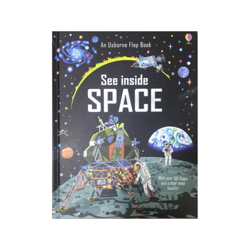 Usborne 英文原版 See Inside Space 偷偷看里面系列 太空 探秘太空宇宙 宇宙知识 飞船星空黑洞 启蒙英语纸板翻翻书 科普百科