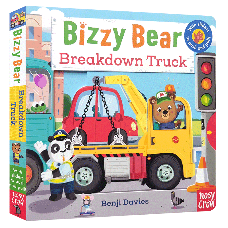 英文原版忙碌的小熊很忙故障卡车Bizzy Bear: Breakdown Truck3-5岁低幼儿童启蒙认知英语绘本纸板书亲子互动阅读抽拉机关书