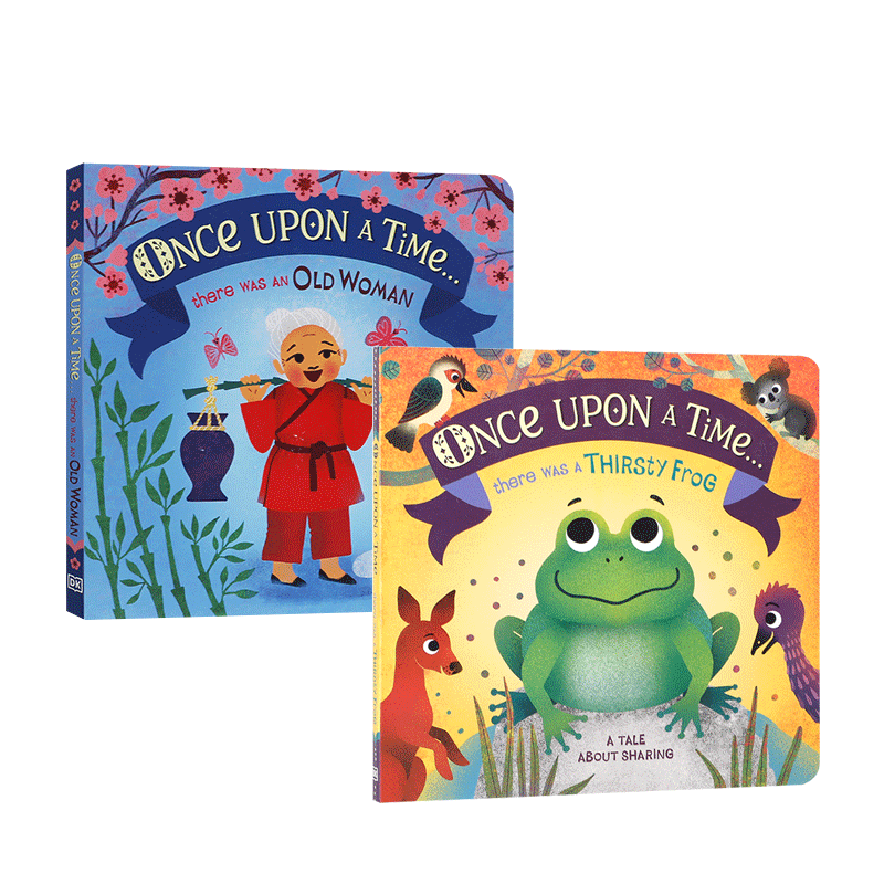 DK英文原版Once Upon A Time系列2册there was a Thirsty Frog/Old Woman 亲子共读睡前故事书 幼儿英语启蒙绘本纸板书2-6岁