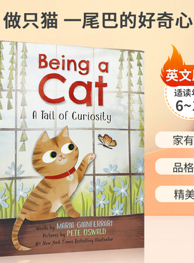 英文原版 Being a Cat: A Tail of Curiosity 精装 做只猫 一尾巴的好奇心  HarperCollins出版 6-10岁儿童宝宝品格塑造绘本
