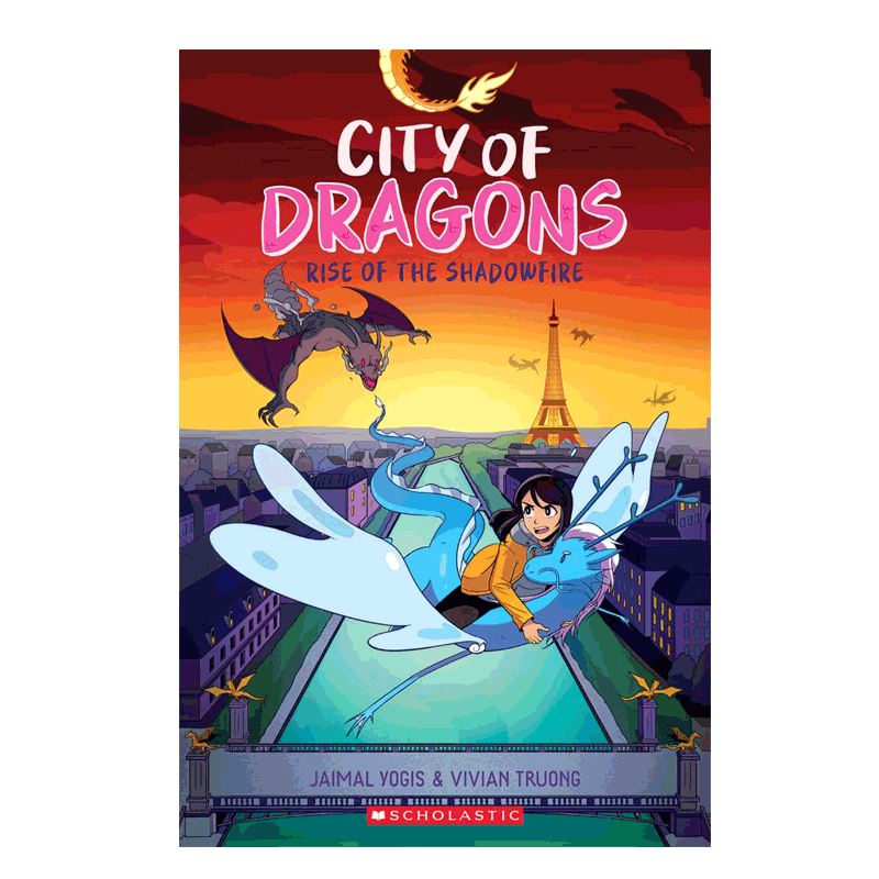 预售英文原版巨龙高城City of Dragons#2影火的崛起:漫画小说Rise of the Shadowfire 8-12岁儿童课外阅读平装漫画桥梁书