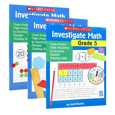 英文原版 Scholastic：Investigate Math 研究数学 系列3本 8-12岁青少年儿童思维逻辑提升数学概念学科教辅平装
