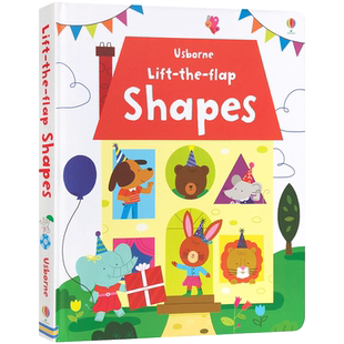 进口英文原版Usborne Lift-The-Flap Shapes形状认知翻翻书尤斯伯恩低幼儿适龄版3-6岁启蒙单词宝宝早教英语启蒙绘本亲子读物