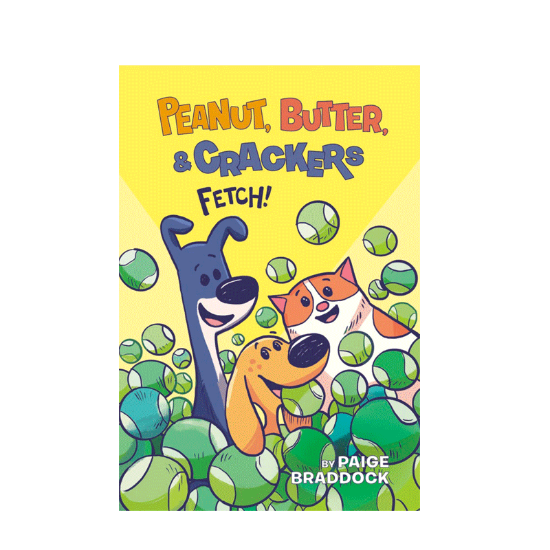 英文原版 花生，黄油和饼干Fetch! (Peanut, Butter, and Crackers) 儿童英语趣味阅读启蒙绘本图画书 友谊故事情节漫画书读物