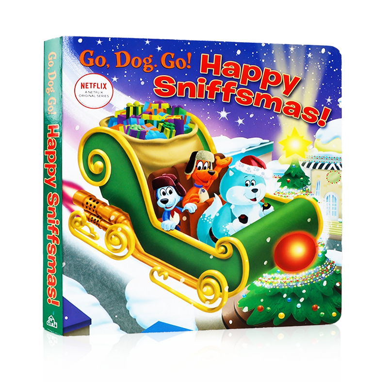 英文原版绘本Happy Sniffsmas! 嗅觉快乐! 3-5岁低幼儿童英语启蒙认知绘本 宝宝撕不烂纸板书 亲子互动共读早教书Random House出版