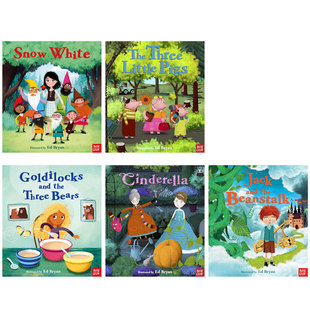 英文原版经典童话故事系列5本Nosy Crow Fairy Tales: Snow White灰姑娘 三只小猪金发姑娘和三只熊经典童话故事幽默复述4-8岁