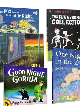 英文原版大奖作品晚安哄睡绘本5本The Fox Went out on a Chilly Night: An Old Song/Night in the Country Good Night, Gorilla