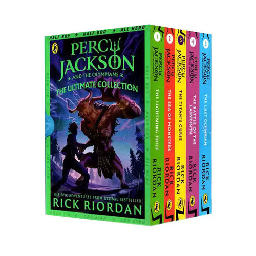 英文原版 Percy Jackson And the Olympians 波西杰克逊与神火之盗 第一季五部曲平装 希腊神话冒险故事书 青少年读物 14岁+