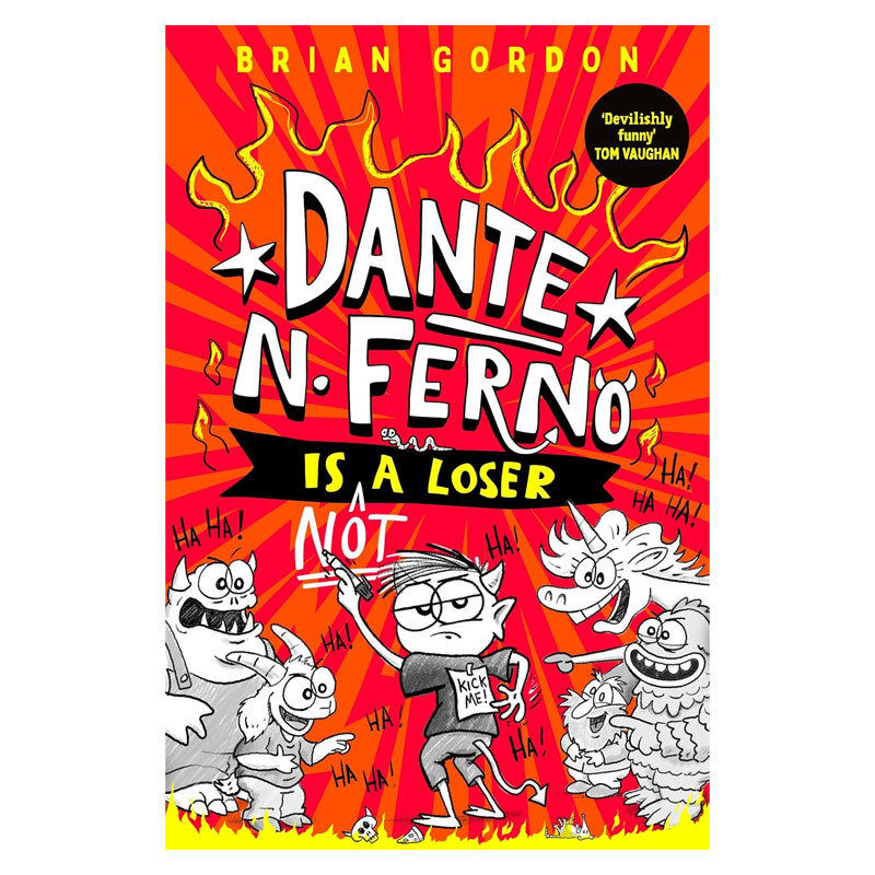 英文原版Dante N. Ferno is NOT a Loser但丁·N·费尔诺不是失败者邪恶又搞笑的书 黑白插图 搞笑故事平装桥梁/章节书8-12岁