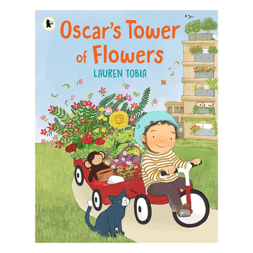 英文原版Oscar's Tower of Flowers奥斯卡的塔楼花园歌颂社区、园艺以及植物将人们团结在一起的力量无字绘本 绿色社区2-6岁