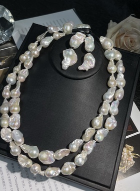 中古vintage 巴洛克珍珠奢侈小众宫廷风时尚百搭款项链耳饰