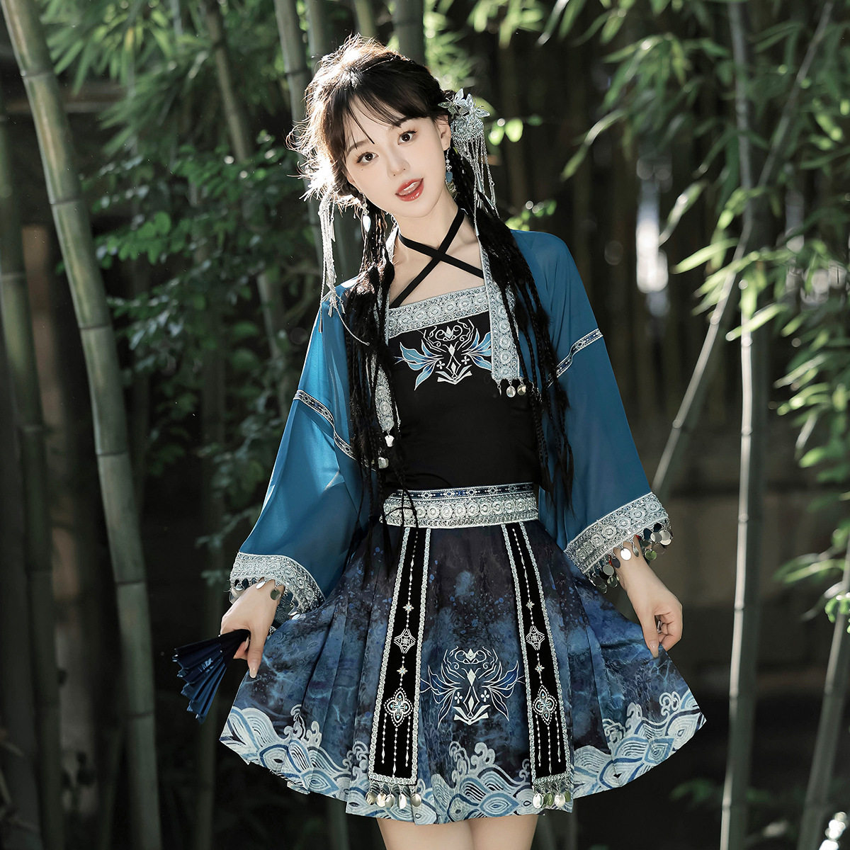 倚梦阁原创设计银铃汉服女套装夏图片