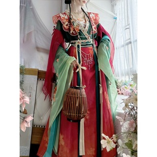 原创汉服女重工刺绣大袖襦破裙清冷风南北朝江湖武侠古风仙气套装