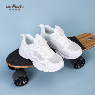 时尚狗狗童鞋学生校园小白鞋2026春夏新款网面透气跑步鞋