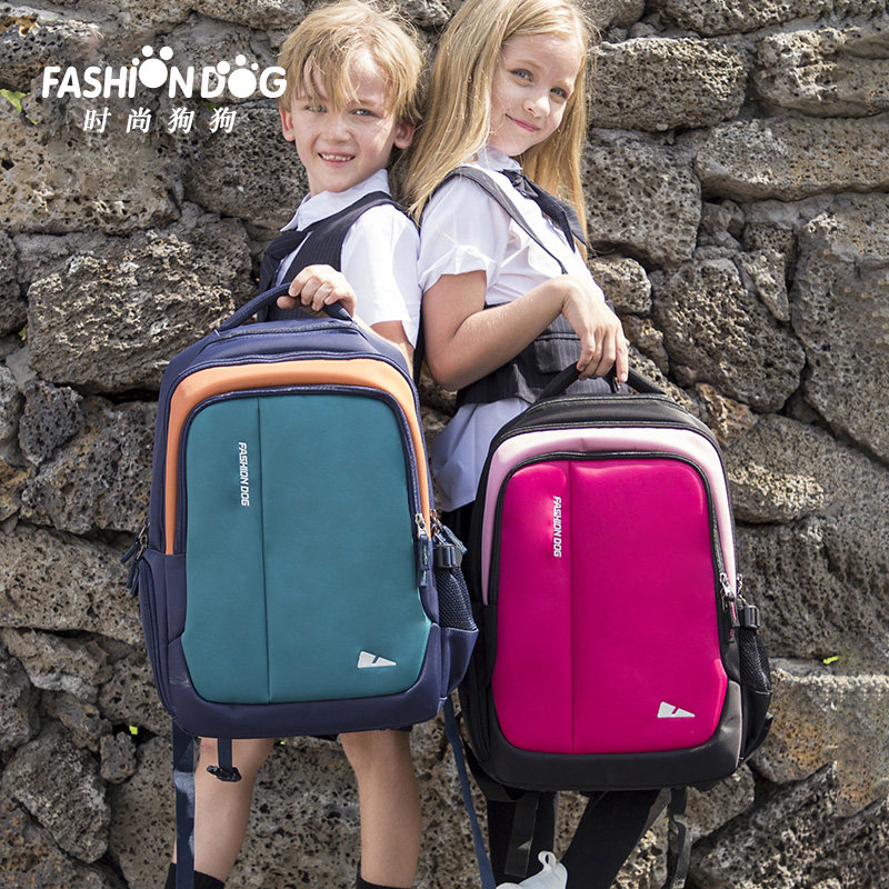 时尚狗狗书包小学生儿童3至6年级男女童新款减负护脊轻便双肩背包