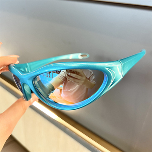 小众运动复古墨镜Y2K甜酷拉美碳酸同款太阳眼镜防紫外线女潮街拍