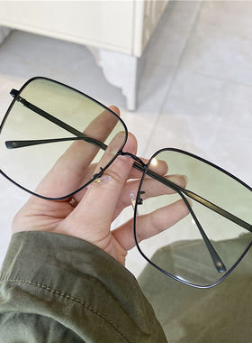 2020新款墨镜女ins超火方框绿色