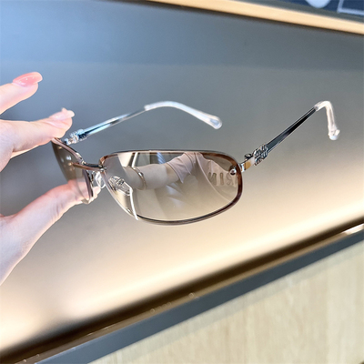 无框曲面Y2K复古太阳眼镜