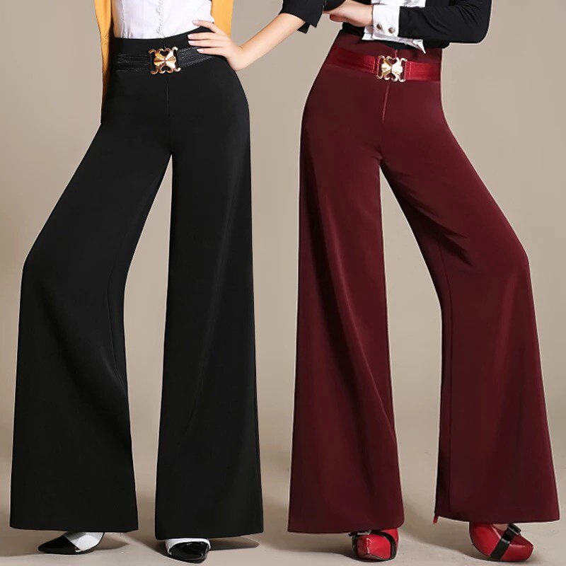 新款国标摩登交谊舞蹈裤女士拉丁舞大直筒长裤广场舞阔腿舞蹈裤子,运动/瑜伽/健身/球迷用品,拉丁舞下装,淘宝优惠券,粉丝福利购,淘宝优惠卷