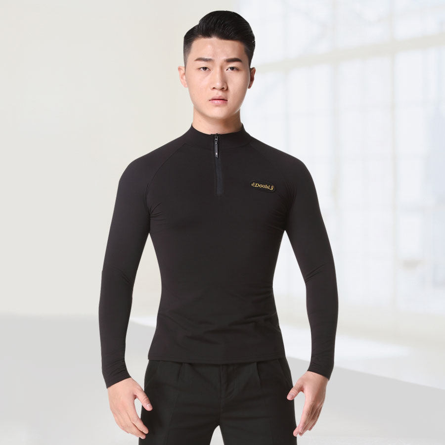 丹宝罗拉丁舞长袖国标舞男交谊舞服装摩登舞男士舞蹈服练功服上衣