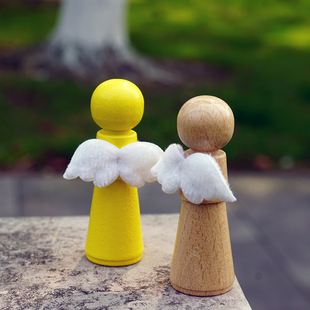 天使守护者angel小物件心理学沙盘人偶排列木偶摆件静态模型木制