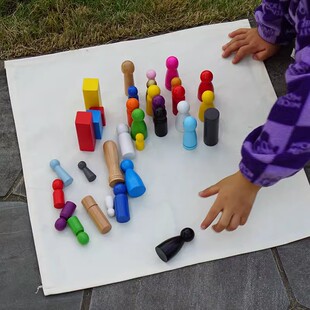 环保布垫子帆布垫布桌面游戏桌垫小物件心理人偶排列教具边长45cm