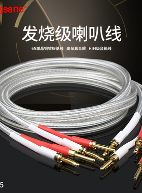 xangsane6N镀银喇叭线环绕线HIFI发烧主音箱线香蕉头中置线材