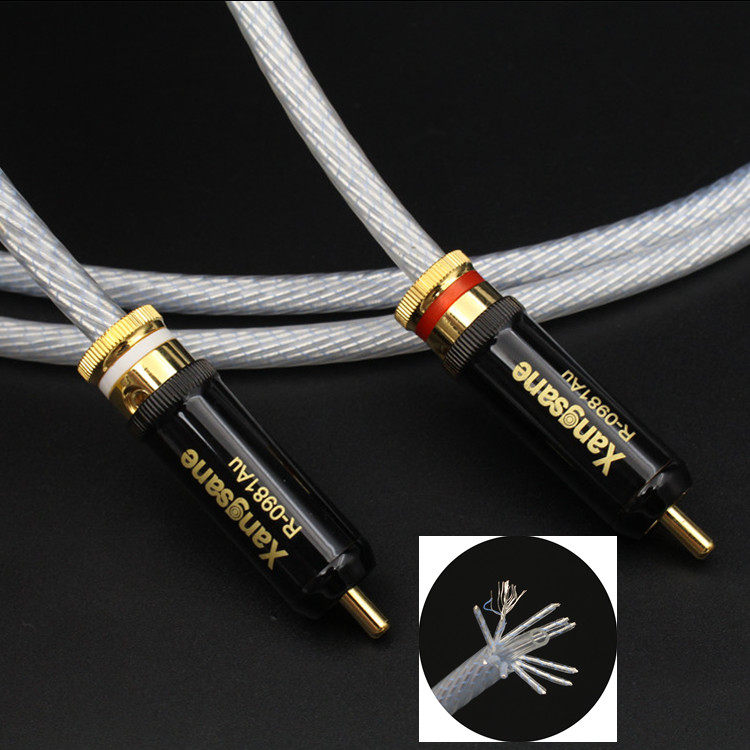丝带巴德MK2微空间单晶银发烧级HIFI音响音频线信号线过机线