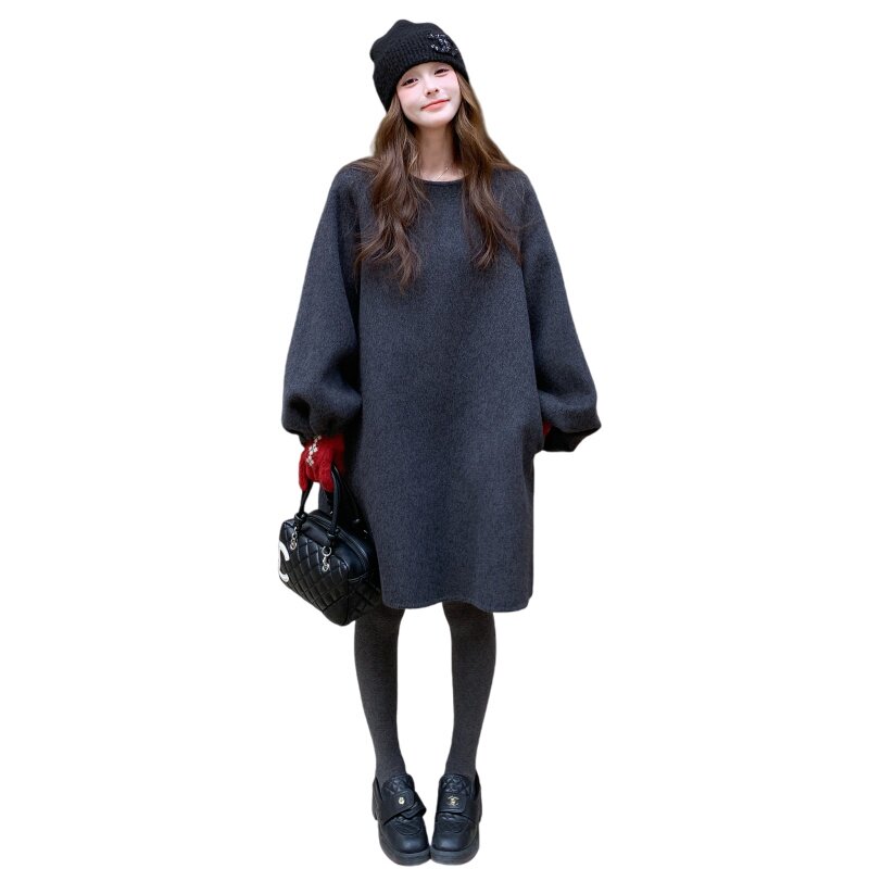 新品双面羊绒连衣裙D2621P335K458,女装毛呢外套,2C172