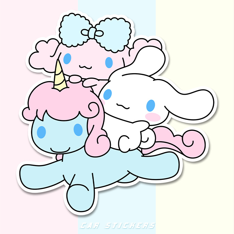可爱独角兽玉桂狗创意装饰贴防水