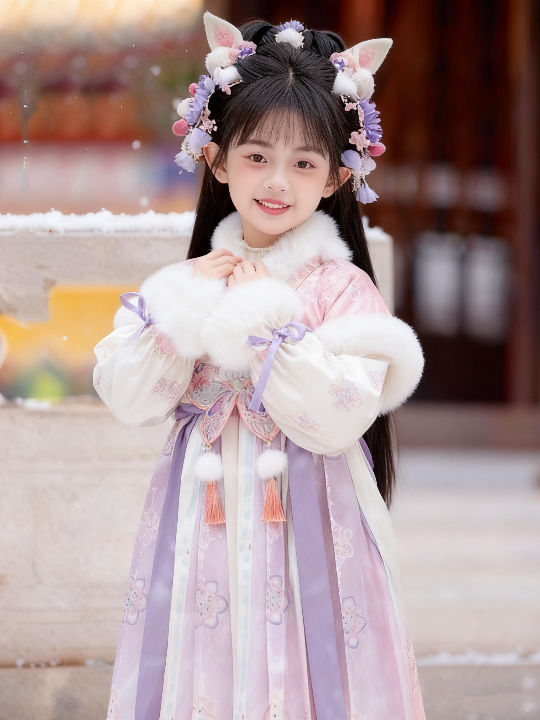 女童汉服2025新款中国民族古风仙女裙中国风儿童时尚小女孩连衣裙