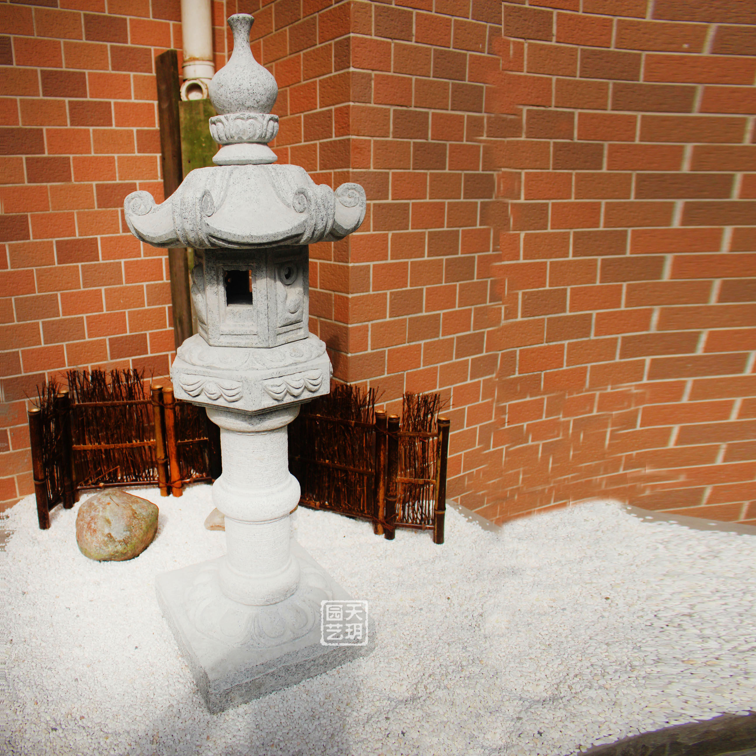 日式庭院春立石灯石灯笼园林景观石雕灯庭院摆件电石灯户外花岗岩