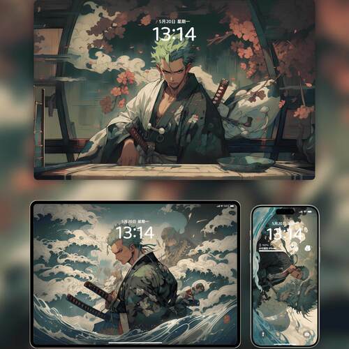 海贼王索隆浪花4K超清iphone手机电脑平板ipad壁纸插画10张