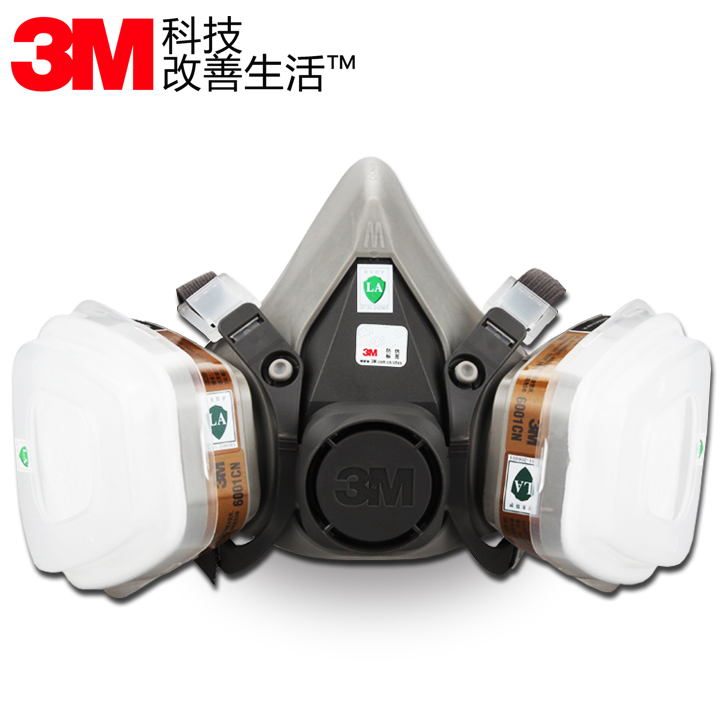 3M?#34013;?#38754;具6200?#33713;?#21475;罩喷漆专用甲醛气体化工打磨煤矿活性炭面罩