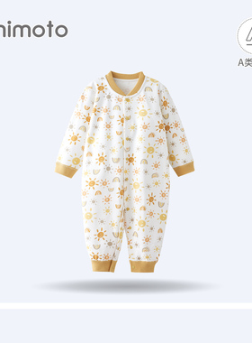 小米米秋冬新款长袖哈衣爬服纯棉连体衣可爱宝宝服婴儿柔软透气服