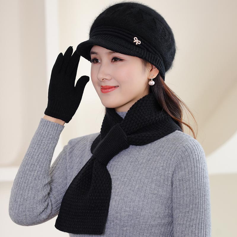 冬季新款保暖加厚护耳帽子围巾