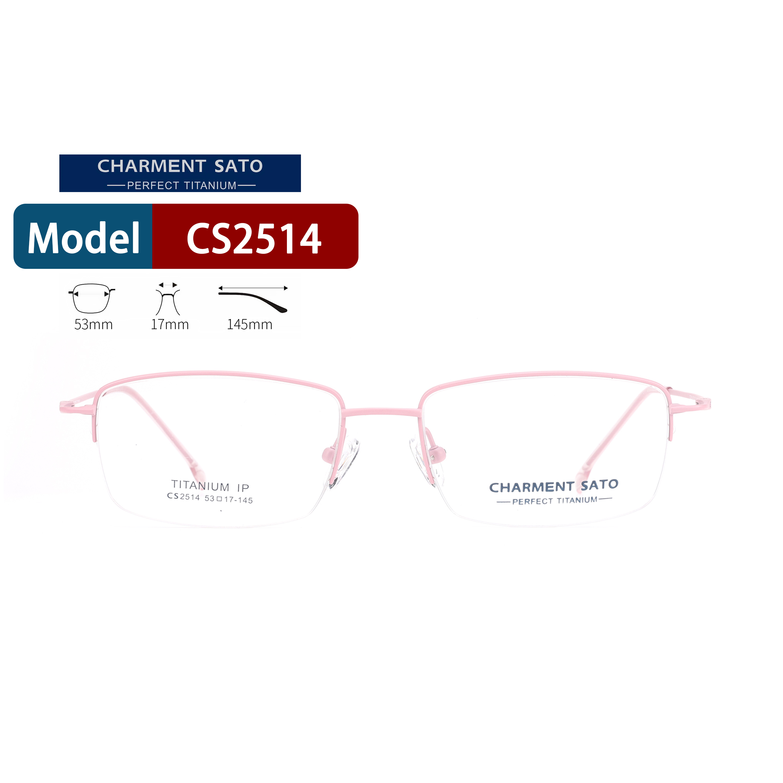 CHARMENTSATO架半框纯钛眼镜