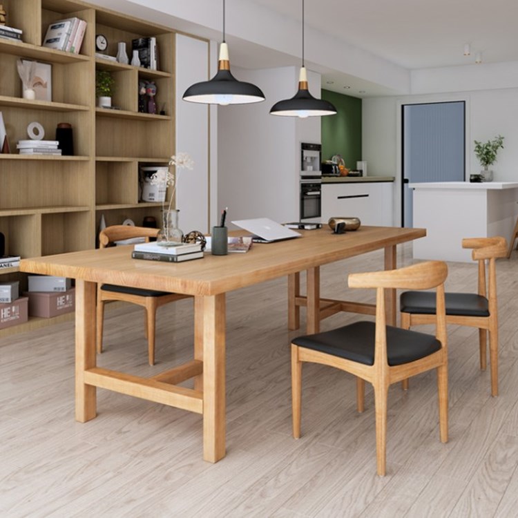 北欧书房全实木客厅大长书桌家用简约卧室长条办公桌电脑桌子