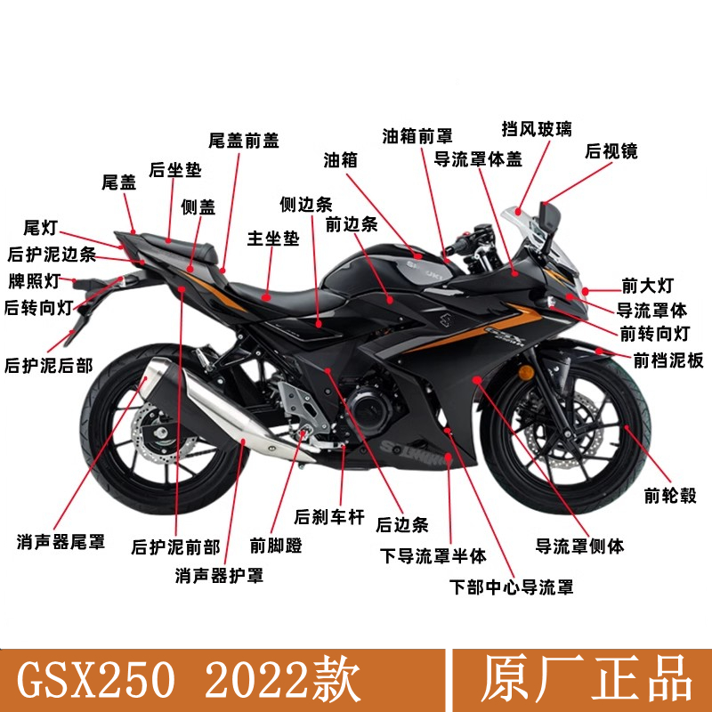 豪爵铃木GSX250外壳导流罩原厂件