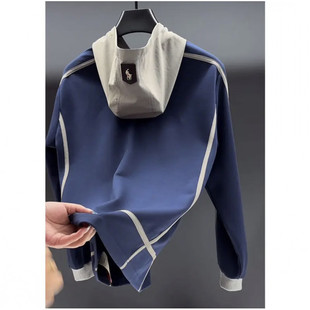 欧洲站轻奢高定大牌男装上衣2025秋新款人马字母刺绣宽松连帽卫衣