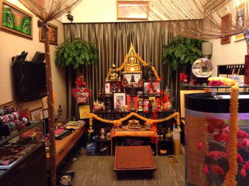 木质佛像展柜北京定做佛牌展柜家用四面佛牌展示柜泰国佛牌展示柜