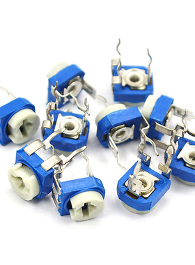 蓝白可调电阻器卧式立式可变电位器10K 1K2K1M 100欧500 102 203